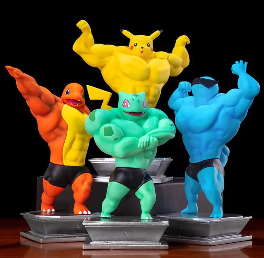 pokemon figurine dengan badan muscular